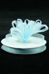 Organza Ribbon , Light Blue, 3/8 Inch x 25 Yards (1 Spool) SALE ITEM